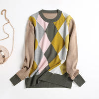 Soft Texture Softness Warm Checked Sweater for Women