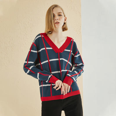 V Neck Ladies Knit Sweater 
 YR-19SS99